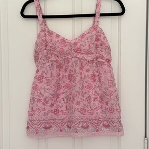 Hollister Pink Smocked Top